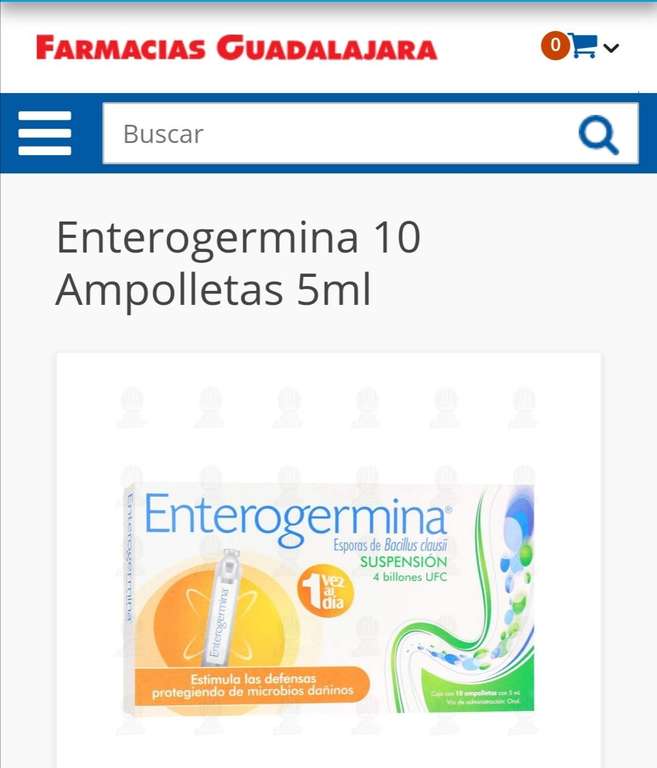 Farmacia Guadalajara: Enterogermina 10 Ampolletas 5ml de $ 485.51 a $364.88