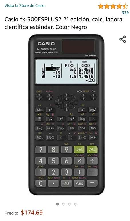 Amazon: Calculadora Científica Casio fx-300ES PLUS 2
