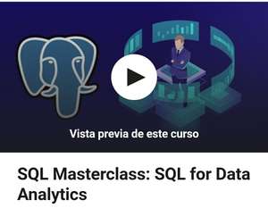 Udemy: SQL Masterclass, 100% de descuento con cupón. Es en inglés.