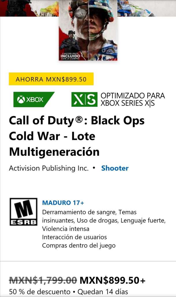 call of duty cold war used xbox one