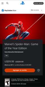 Play Station Store: Marvel's Spider-Man: Game of the Year Edition