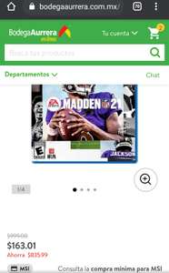 Madden NFL 21 bodega Aurrera Online y Walmart online disponible para Xbox one y para PS4