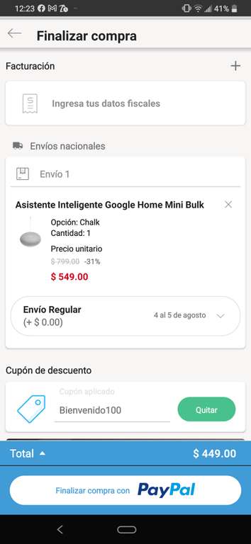 Linio: Google Home Mini 1° Gen reacondicionado