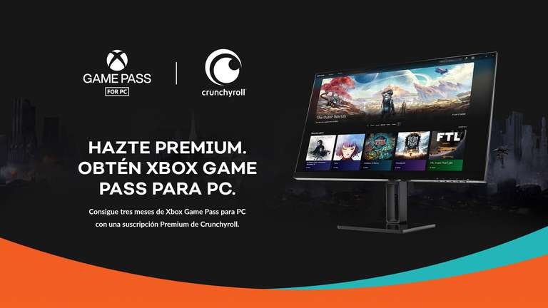 Crunchyroll x Game Pass 3 meses gratis con premium