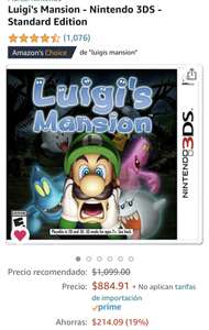 Amazon: Luigi’s Mansion para 3DS