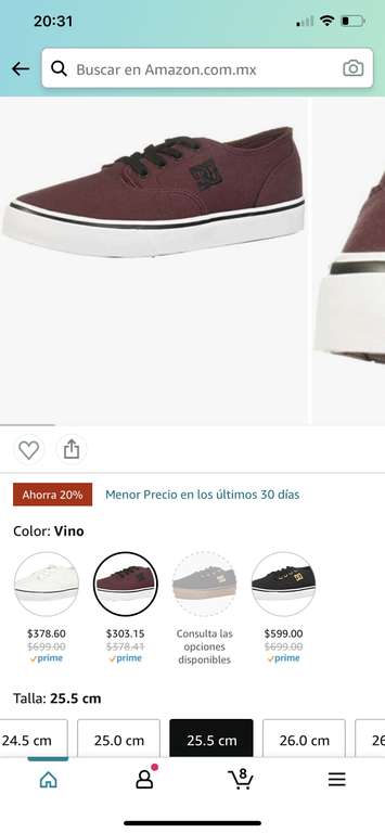 Amazon: Tenis DC Shoes desde $303 (Variedad de colores y tallas)