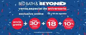 Venta de Aniversario Bed Bath & Beyond: hasta 30% de descuento + 18 msi + 10% adicional + envío gratis