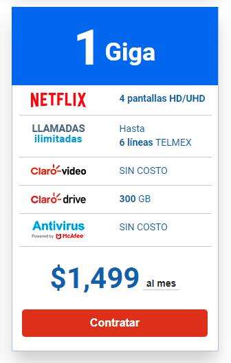 Telmex, 1 Giga con 4 pantallas de Netflix por $1,499