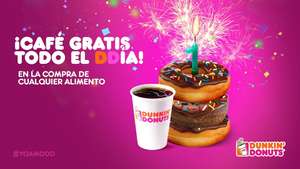 Dunkin' Donuts: Café GRATIS todo el día de mañana al comprar cualquier alimento
