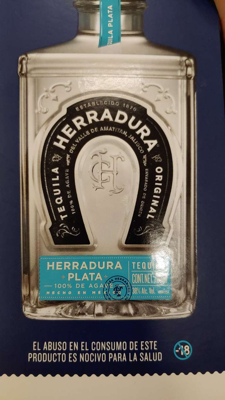 Soriana: Tequila Herradura Plata 950 mL