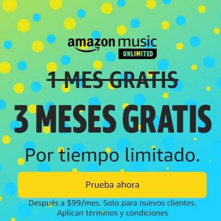 Amazon Music Unlimited: 3 Meses GRATIS (nuevos usuarios)