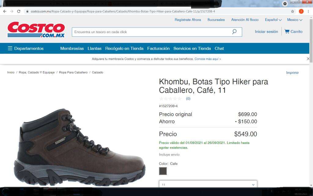 COSTCO Khombu, Botas Tipo Hiker para Caballero - promodescuentos.com