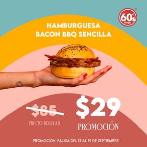Sixties Burger (60’s) hamburguesa Bacon BBQ Sencilla