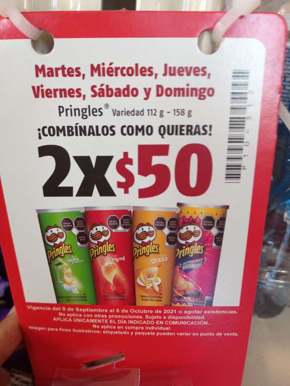 Oxxo: Pringles 2X$50