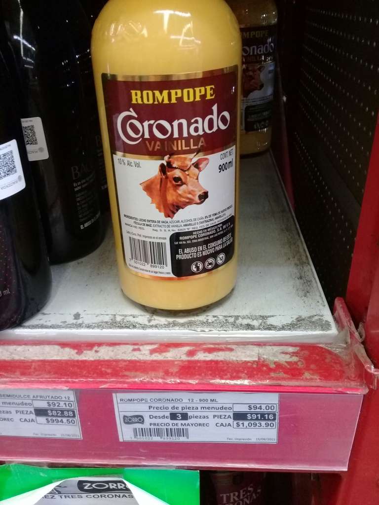 El zorro Chimalhuacán: Rompope Coronado 900 mL | Alimento p/perro 20 Kg Ganador Premium