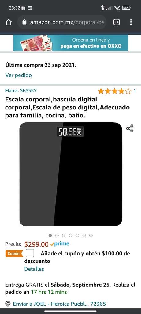 Amazon: Báscula digital corporal con cupón -$100