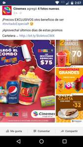 Cinemex: precios exclusivos con Invitado Especial en dulceria y cafe central