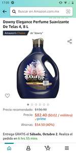 Amazon: Downy suavizante de telas 4.8 L Elegance perfume