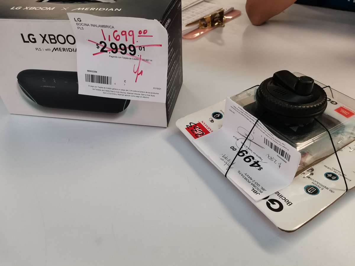 Sam's Club La Cúspide: BOCINAS JBL GO 2 ($299) Y LG XBOOM MERIDIAN ($1699)  - promodescuentos.com