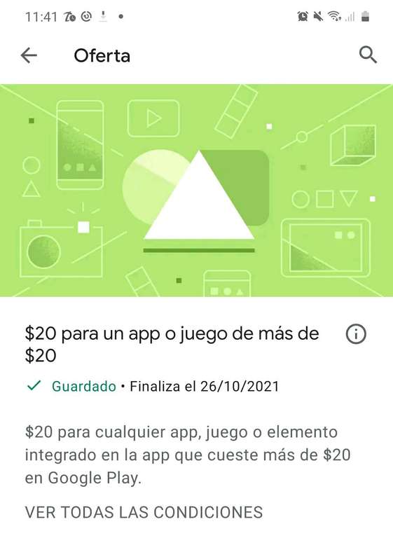 Google Play: $20 pesotes para poder comprar apps o juegos dentro de Play Store (Usuarios seleccionados)