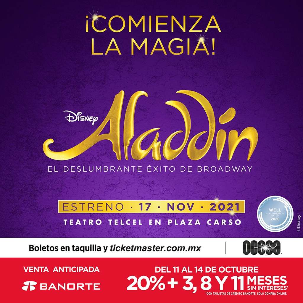 Ticketmaster: Preventa Teatro Aladdin (teatro Telcel) - promodescuentos.com