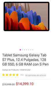 Liverpool: Galaxy Tab S7 Plus 128 Bronce 18 msi paypal ($13,679.14 con cupón de primera compra)