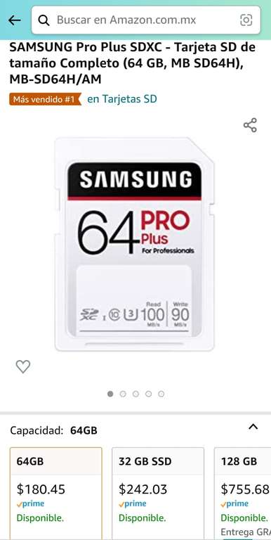 Amazon EUA: SAMSUNG Pro Plus SDXC - 64GB