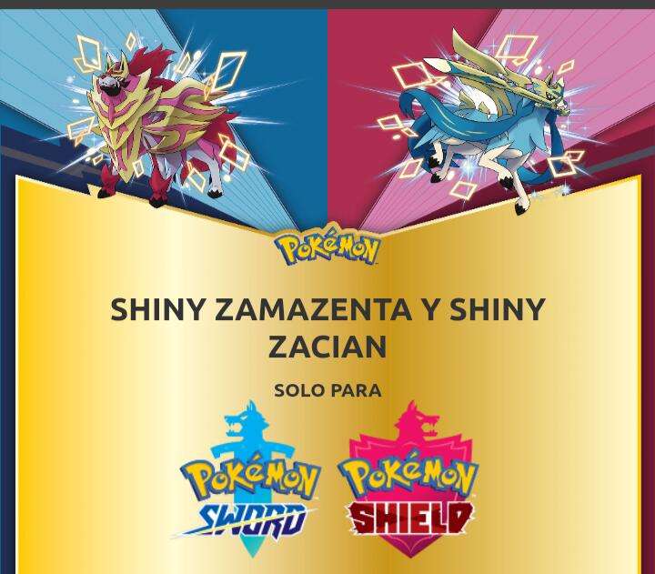 Pokémon sword/shield: Shiny Zamazenta Y Shiny Zacian gratis