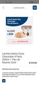 Jokr (GDL): Pan de muerto y lechita Santa Clara Chocolate 4 pack