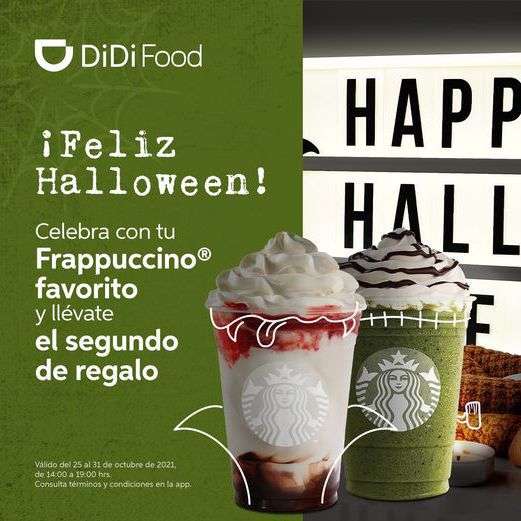 Didi Food: 2x1 en Frappuccino de Starbucks