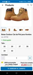 Coppel: Botas Outdoor CAT de Piel para Hombre - promodescuentos.com