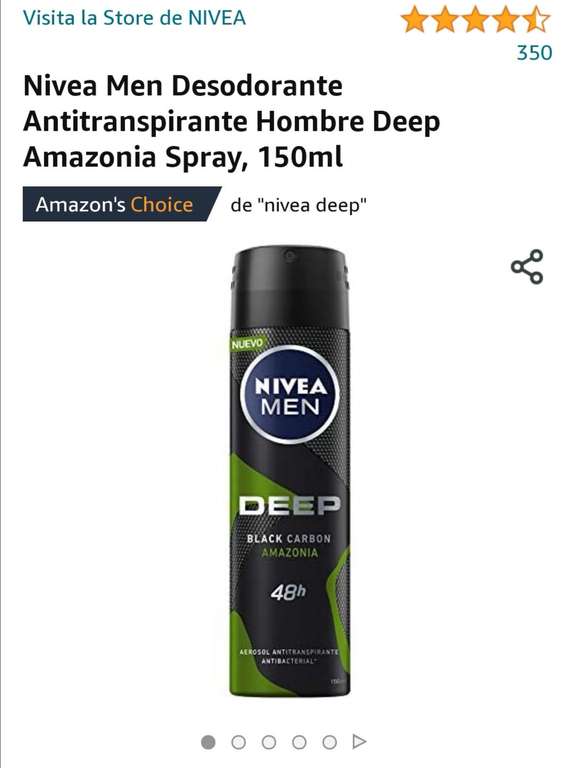 Amazon: Desodorante NIVEA MEN AMAZONIA con planea y cancela