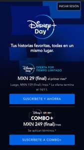 Disney+: Primer mes de Disney+ en $29