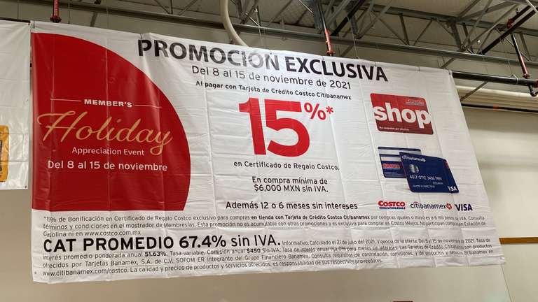 Costco: 15% de bonificación en tarjeta de regalo pagando con Citibanamex + Promonovela