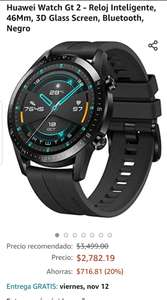 Amazon: Huawei Watch Gt 2 - Reloj Inteligente, 46Mm, 3D Glass Screen, Bluetooth, Negro