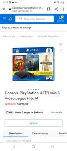 Walmart: PlayStation 4 1TB con 3 videojuegos (AGOTADA)