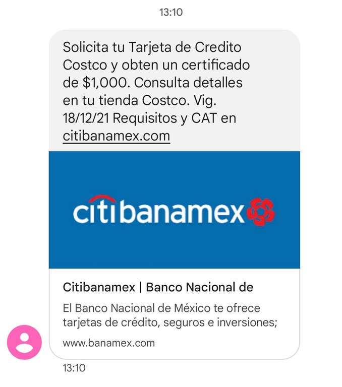 Costco: Tarjeta de Crédito Costco Banamex recibe $1000 de certificado