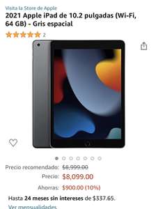 Amazon: iPad 9 generación 2021 Space Gray 64Gb