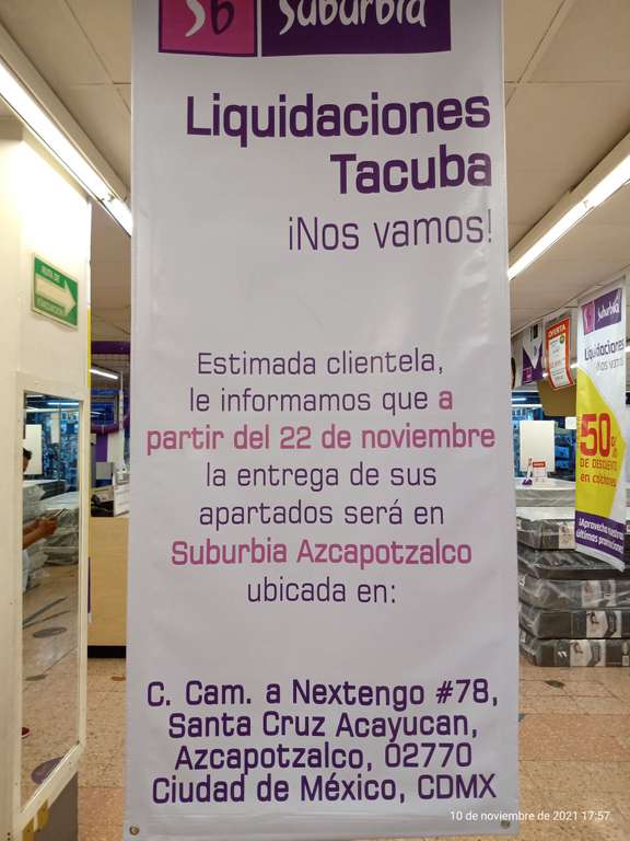 Suburbia Tacuba: Liquidación por cierre de tienda