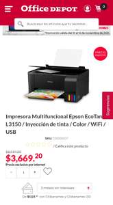 Office Depot: Epson L3150 (recoger en tienda) - promodescuentos.com
