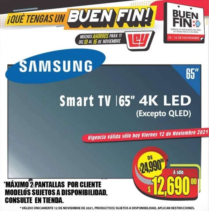 Casa Ley: pantalla Samsung TVs '65 (HSBC: $10,768 Banamex: $11,167) + Variedad de Tamaños