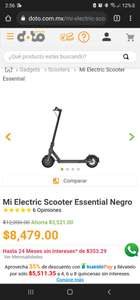 Doto Mi Electric Scooter Essential Negro con kueski pay
