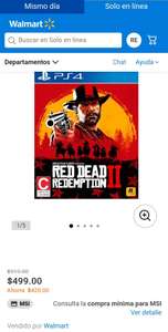 Walmart: Red Dead Redemption 2 ps4 / xbox