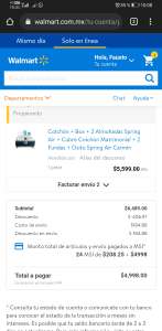 Walmart: Colchón + Box + 2 Almohadas Spring Air + Cubre Colchón Matrimonial + 2 Fundas + Osito Spring Air Carmin