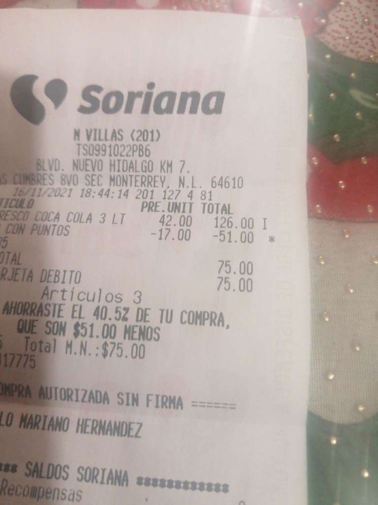 Soriana NL: Coca 3 litros (utilizando puntos)