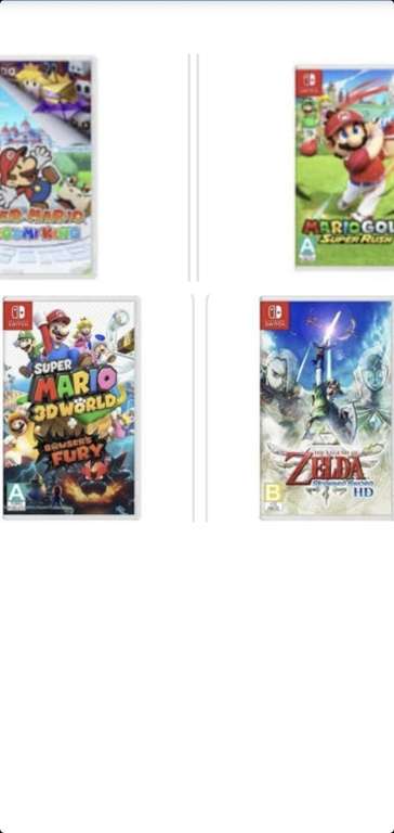Sam's Club: Super Mario (3d world, Golf, Paper ($829)) The Legend Of Zelda: Skyward Sword($829) - Nintendo Switch