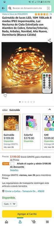 Amazon: Luces navideñas USB