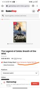 GameStop: The Legend of Zelda: Breath of the Wild digital