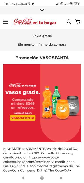 Coca Cola, Vasos gratis