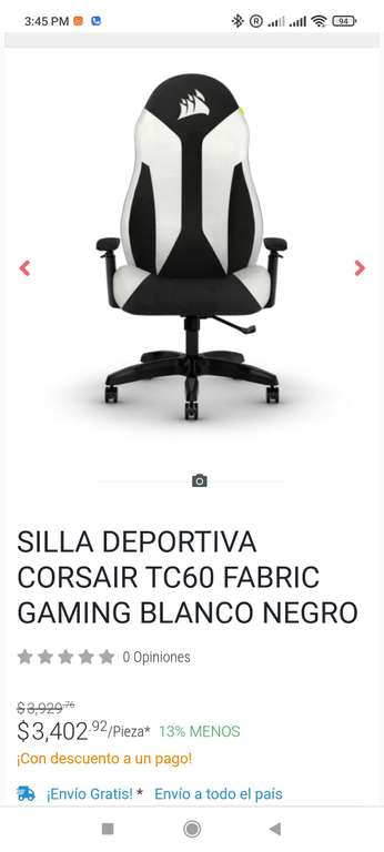 Digitalife, Silla Gamer Corsair Tc60 Fabric